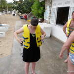 Diane putting on the jacket Diane putting on the jacket